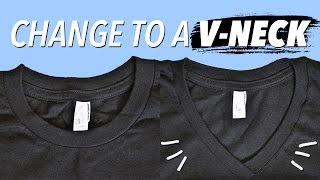 How to Make a VNeck from a Crewneck  WITHWENDY [upl. by Abbey555]