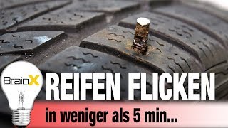 Reifenflicken unter 5 Minuten  How to fix a nail hole in a car tire [upl. by Zorina]