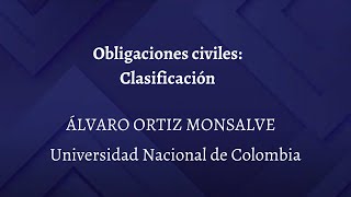 Obligaciones civiles Clasificación [upl. by Coniah]