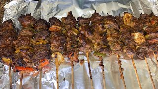 How To Make Oven Baked JUICY Beef Kebabs  Liberian Roasted Meat [upl. by Angeline]