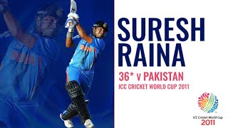 Suresh Rainas 36  India v Pakistan  Cricket World Cup 2011 [upl. by Ayikal988]