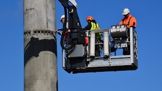 Installing a Monopole Cell Phone Tower Build Rigging Antennas [upl. by Darom]