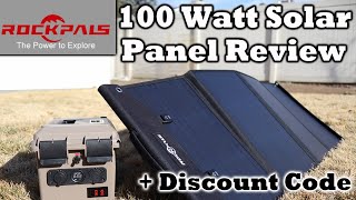 Rockpals 100 watt Solar Panel Review  Excellent Portable Power for Camping [upl. by Akemyt410]