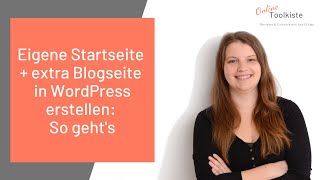 WordPress Startseite erstellen und ändern inkl eigener BlogSeite [upl. by Essined796]