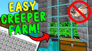 The EASIEST CREEPER FARM In Minecraft Bedrock 120 NO CATS [upl. by Sletten]