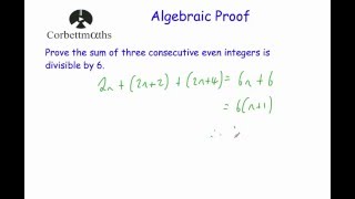 Algebraic Proof  Corbettmaths [upl. by Gawlas907]