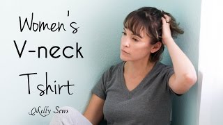 How to Sew a Womens Vneck Tshirt [upl. by Gow]