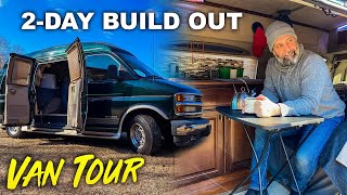 SUPER Affordable Camper Van BUILD OUT  Conversion Van With Bed Shower Kitchen amp Toilet [upl. by Drofdeb976]