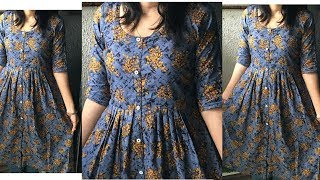 DIY Front Open Kurti Cutting and Stitching Front Button Placket Kurti cutting and stitching [upl. by Norit]