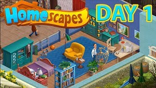 HOMESCAPES Gameplay  Android  iOS   DAY 1 Walkthrough [upl. by Eimar742]