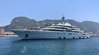 Roman Abramovich 12 Billion 163m Mega Yacht ECLIPSE in Gibraltar [upl. by Lula270]