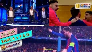 Reactions to Sergi Robertos 61 Goal against PSG Mar 17 [upl. by Aiet546]