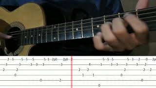 happiness  rex orange county  fingerstyle tutorial tabs on screen [upl. by Caryn]