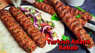 Homemade Turkish Adana Kebab Recipe  Adana Kebab With Homemade BBQ Skewers  Turkish Kebab [upl. by Yanaton]