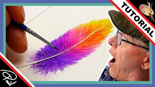 How to Paint Feathers in Watercolor in JUST 15 mins [upl. by Evadnee917]