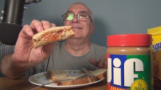 ASMR Eating Peanut Butter and Jelly Sandwich Breakfast [upl. by Ehtylb719]