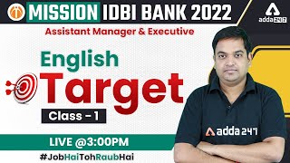 Mission IDBI Bank Executive 2022  English  Class 1 By Santosh Ray [upl. by Ynnhoj449]