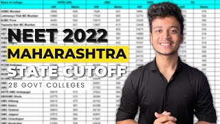 Maharashtra State Govt Colleges CutOff  Category Wise  NEET 2022 [upl. by Keefer]