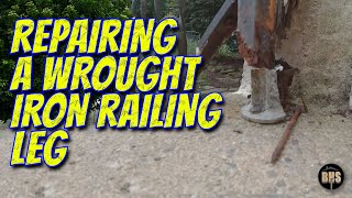 REPAIRING A ROTTED WROUGHT IRON RAILING LEG USING PLUMBING PARTS [upl. by Cibis649]