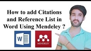 How to insert Citations and Reference List in Word using Mendeley [upl. by Favien]