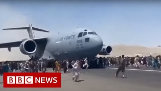 Deaths reported at Kabul airport as Afghans try to flee Taliban  BBC News [upl. by Etireugram]