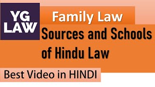 Sources and Schools of Hindu Law  Family Law [upl. by Jeuz]