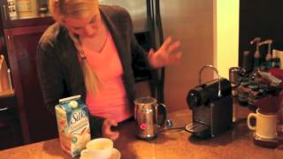 Nespresso Aeroccino Plus Frother Review Frothing Almond Milk [upl. by Yona210]