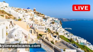 🔴 Recorded live footage webcam from Santorini  Greece [upl. by Tempa]